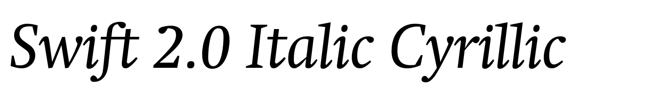 Swift 2.0 Italic Cyrillic